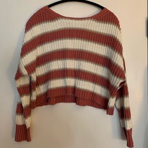 Cropped striped sweater